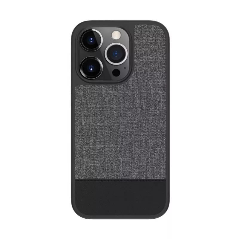 Evelatus Apple iPhone 15 Pro Plastic Leather MagSafe Back Cover Gray