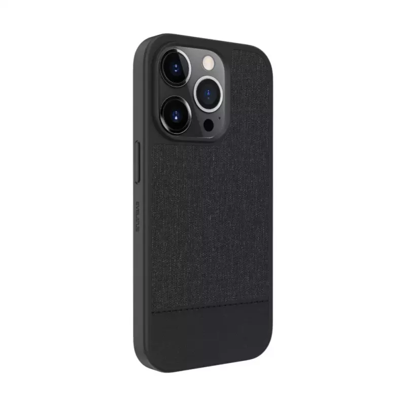 Evelatus Apple iPhone 15 Pro Max Plastic Leather Magsafe Back Cover Black