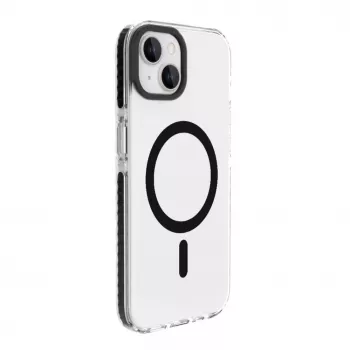 Evelatus Apple iPhone 15 Plus Clear Case PC+TPU With MagSafe Transparent Black