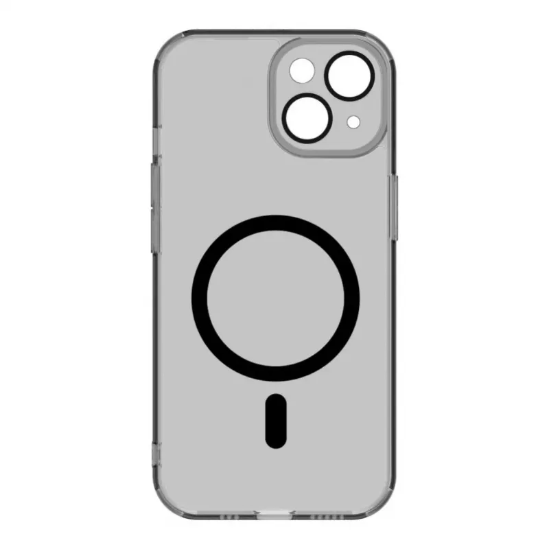 Evelatus Apple iPhone 15 Plus skaidrus dėklas su MagSafe ir fotoaparato apsauga, permatomas juodas
