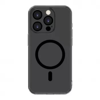 Evelatus Apple iPhone 15 Pro Max skaidrus dėklas su MagSafe ir fotoaparato apsauga, permatomas juodas