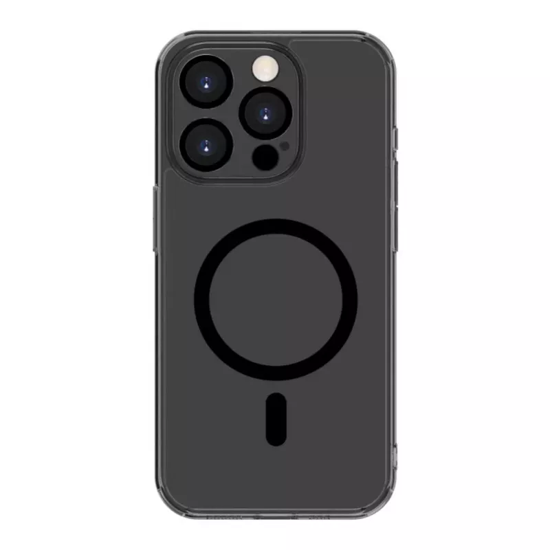 Evelatus Apple iPhone 15 Pro Max skaidrus dėklas su MagSafe ir fotoaparato apsauga, permatomas juodas