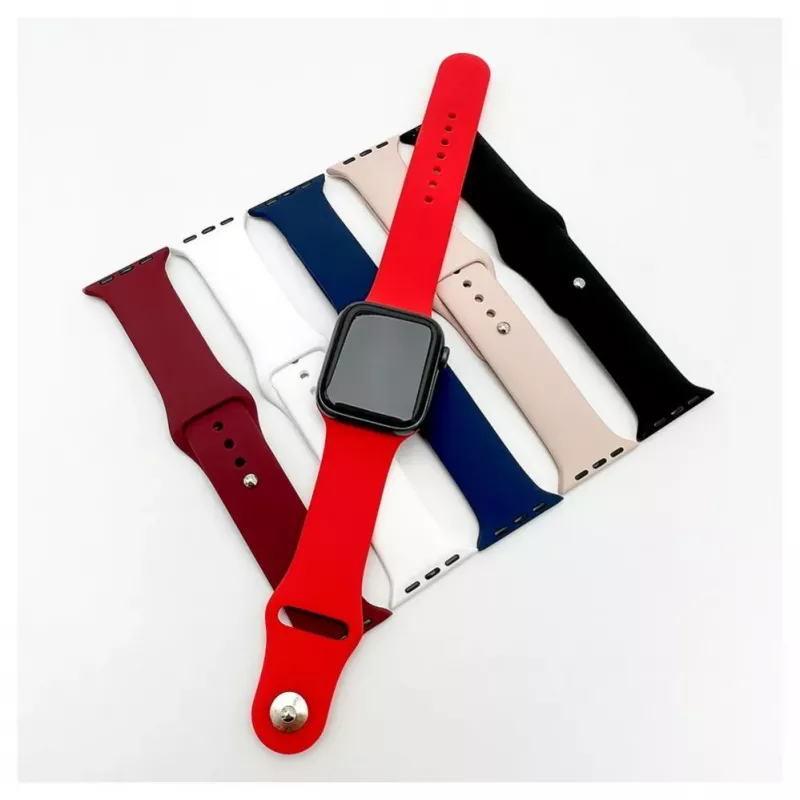 Evelatus Watch 38/40/41mm Silicone Loop Watch Strap (132mm M/L) Red