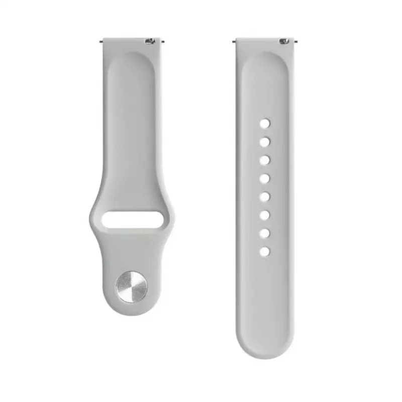 Evelatus Watch 20mm Silicone Loop Watch Straps (130mm M/L) Silver