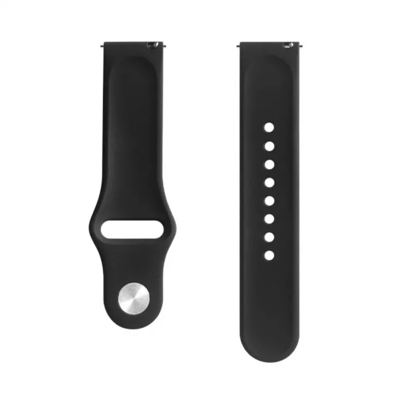Evelatus 20mm Silicone Loop Watch Strap (130mm M/L) Black