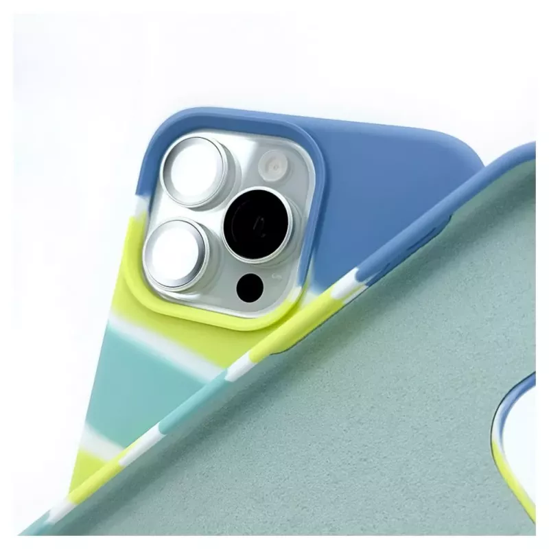 Evelatus Apple iPhone 15 Pro Silikoninis Dėklas Įvairiaspalvis Geltonai Žalias