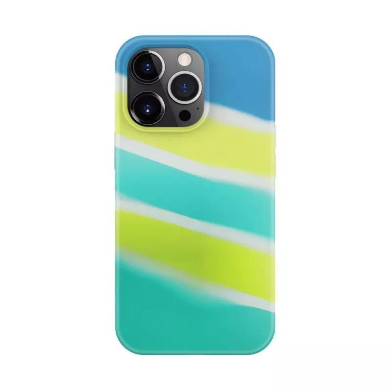 Evelatus Apple iPhone 15 Pro Max Silicone Case Multi-Colored Yellow Green