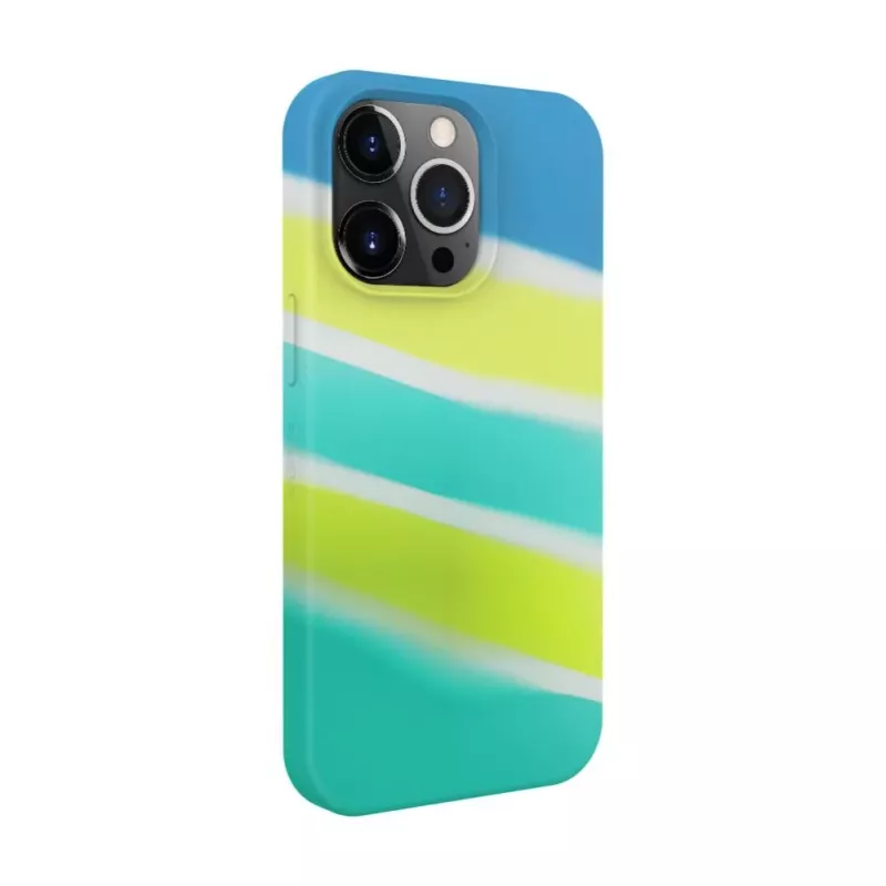 Evelatus Apple iPhone 15 Pro Max Silicone Case Multi-Colored Yellow Green