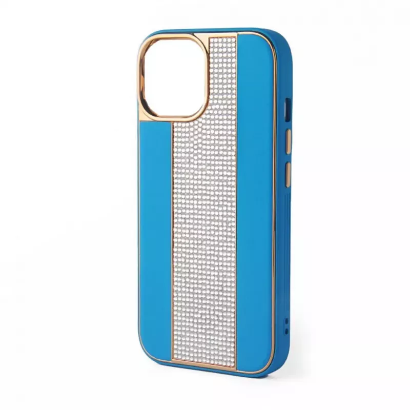 iLike Apple iPhone 11 Diamonds and Leather Case Blue