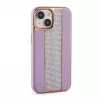 iLike Apple iPhone 15 Diamonds and Leather Case Pink Sand