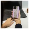 iLike Apple iPhone 15 Diamonds and Leather Case Pink Sand