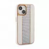 iLike Apple iPhone 15 Diamonds and Leather Case White