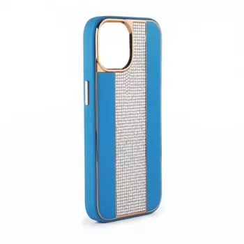 iLike Apple iPhone 15 Pro Diamonds and Leather Case Blue