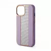 iLike Apple iPhone 15 Pro Max Diamonds and Leather Case Pink Sand