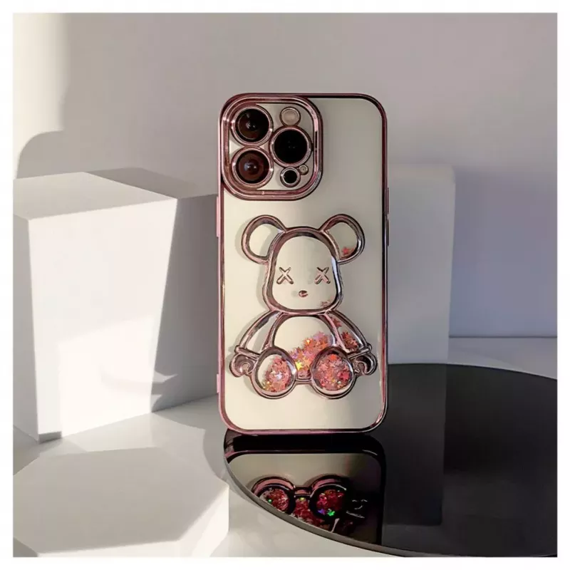 iLike Apple iPhone 13 Pro Silicone Case Print Desire Bear Pink