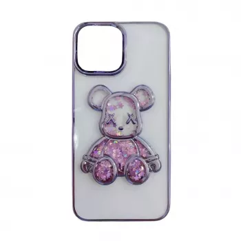 iLike Apple iPhone 14 Silikoninis Dėklas Spaudinys Desire Bear Violetinis