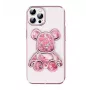 iLike Apple iPhone 15 Pro Silicone Case Print Desire Bear Pink