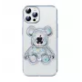 iLike Apple iPhone 15 Pro Max Silikoninis Dėklas Spaudinys Desire Bear Sidabrinis