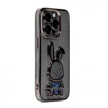 iLike Apple iPhone 14 Pro Silicone Case Print Desire Rabbit Black