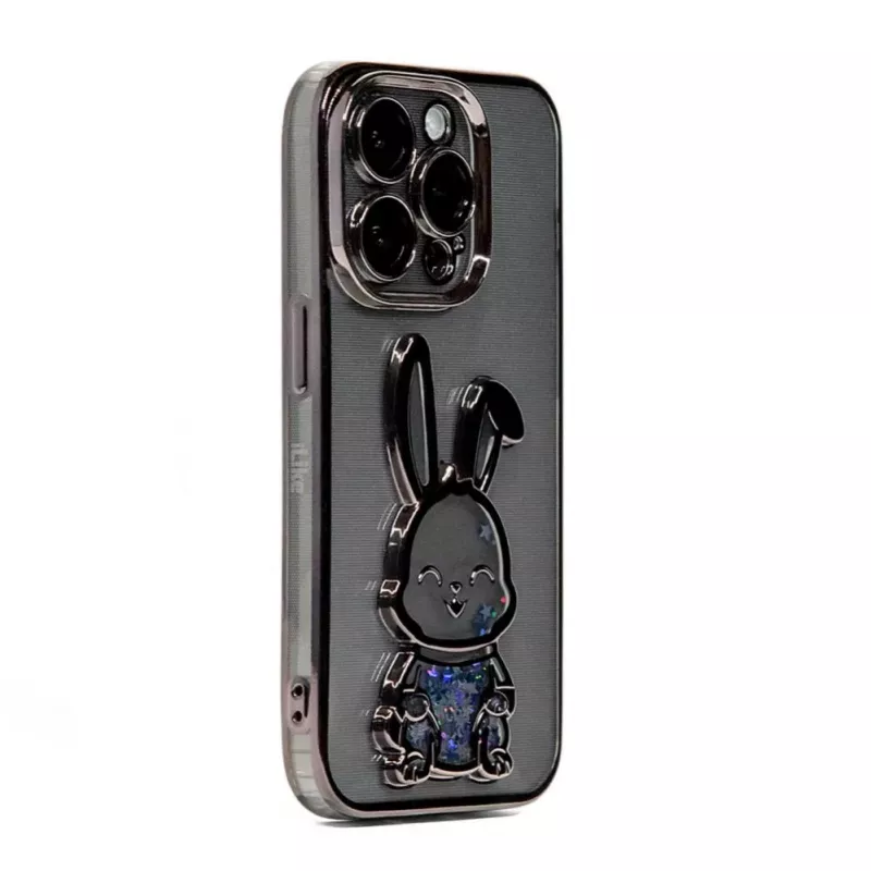 iLike Apple iPhone 14 Pro Silicone Case Print Desire Rabbit Black