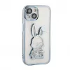 iLike Apple iPhone 15 Silikoninis Dėklas Spauda Desire Rabbit Mėlyna