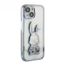 iLike Apple iPhone 15 Silikoninis Dėklas Spauda Desire Rabbit Mėlyna