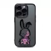 iLike Apple iPhone 15 Pro Silicone Case Print Desire Rabbit Purple