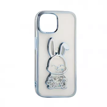 iLike Apple iPhone 15 Pro Silikoninis Dėklas Print Desire Rabbit Mėlyna