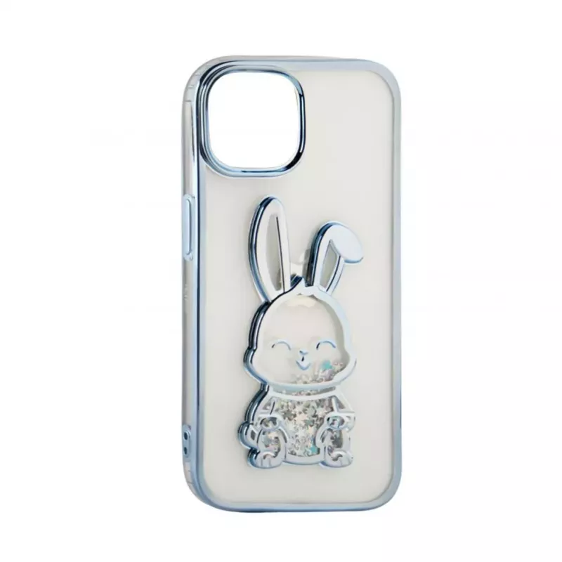 iLike Apple iPhone 15 Pro Silikoninis Dėklas Print Desire Rabbit Mėlyna