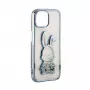 iLike Apple iPhone 15 Pro Silikoninis Dėklas Print Desire Rabbit Mėlyna