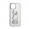 iLike Apple iPhone 15 Pro Silikoninis Dėklas Print Desire Rabbit Sidabrinis