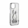 iLike Apple iPhone 15 Pro Silikoninis Dėklas Print Desire Rabbit Sidabrinis