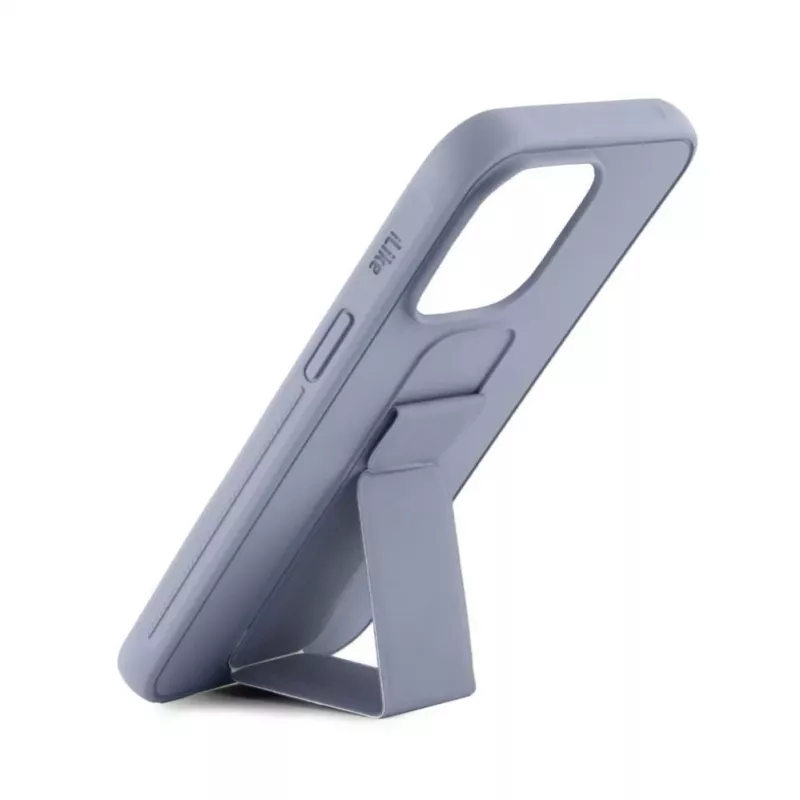 iLike Apple iPhone 15 Silikoninis Dėklas su Stovu Violetinis