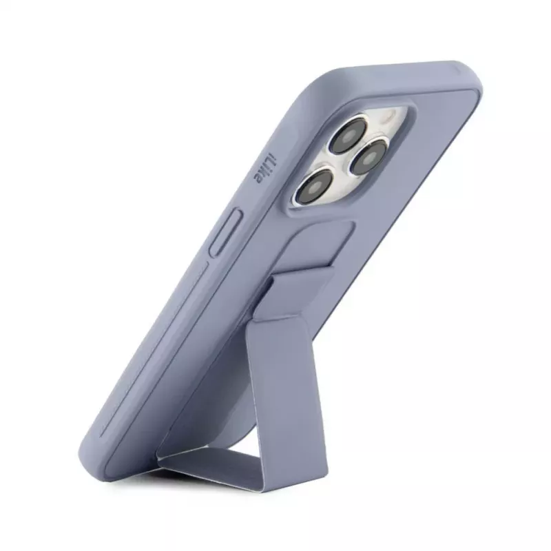 iLike Apple iPhone 15 Pro Silicone Case with Stand Purple
