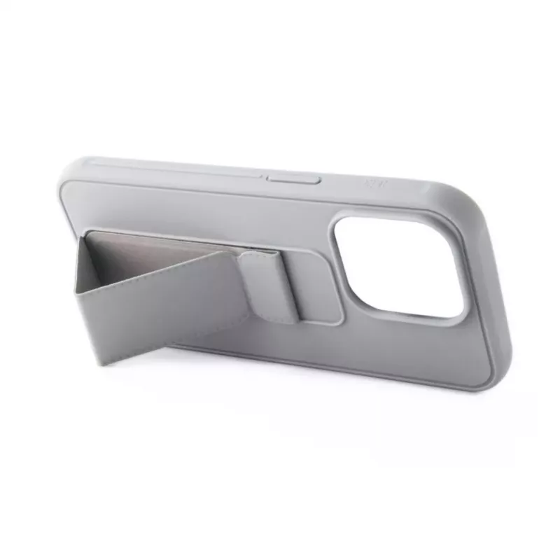 iLike Apple iPhone 15 Plus Silicone Case with Stand Silver