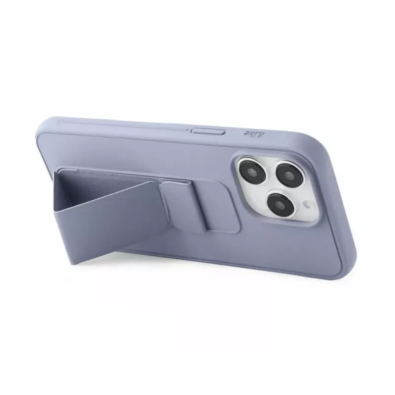 iLike Apple iPhone 15 Pro Max Silikoninis Dėklas su Pėdeliu Violetinis