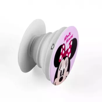 iLike Universal Pop Holder Minni Mouse - Telefono laikiklis ir stovas, Disney Minnie Mouse dizainas, sulankstomas, 360° sukimasis, stiprus lipnus sluoksnis