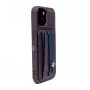 iLike Apple iPhone 15 Leather Pocket Stand Cover Purple