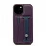 iLike Apple iPhone 15 Pro Leather Pocket Stand Cover Purple
