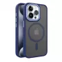 iLike Apple iPhone 15 Dual Metal Frame MagSafe Case Blue