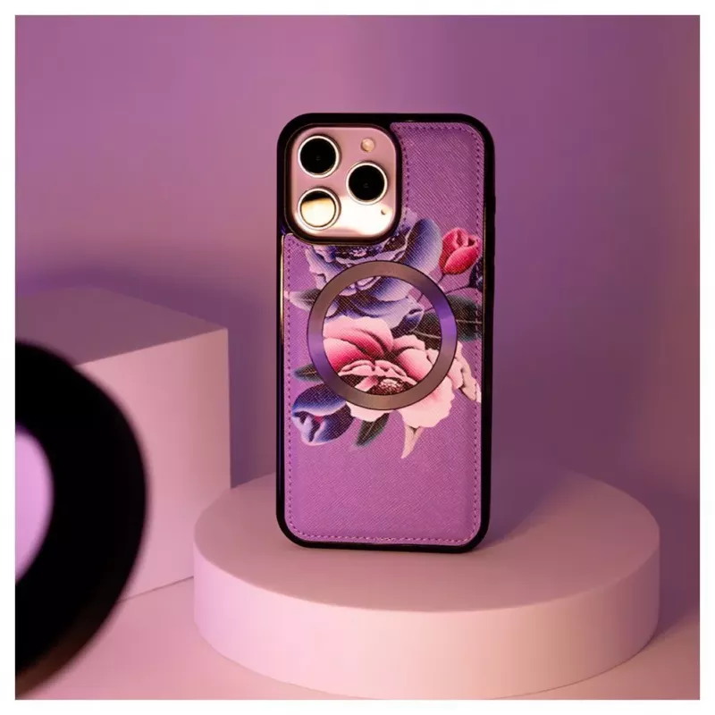 Evelatus Apple iPhone 15 Pro Wallet and Slim Cover Case Purple