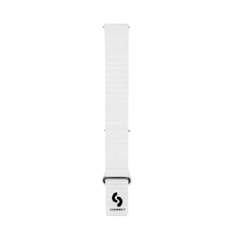 Connect 20mm Flat Head Leather - Silicone Loop Magnetic Watch Strap (130mm M/L) White