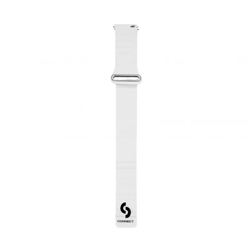 Connect 20mm Flat Head Leather - Silicone Loop Magnetic Watch Strap (130mm M/L) White