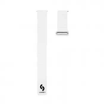 Connect 20mm Flat Head Leather - Silicone Loop Magnetic Watch Strap (130mm M/L) White
