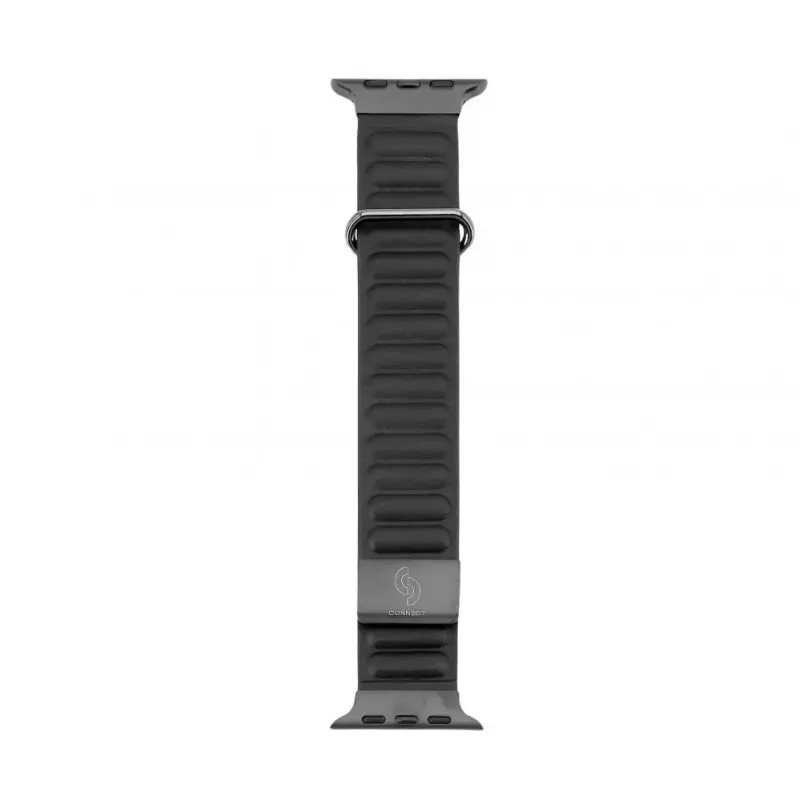 Connect Watch 38/40/41mm Faux Leather Magnetic Back Buckle Watch Strap Black