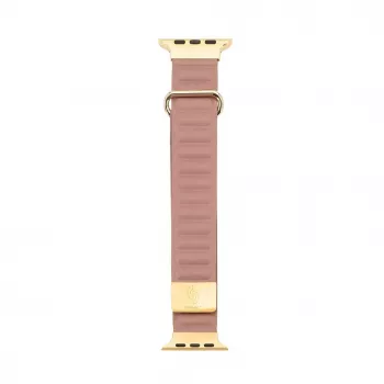 Connect Watch 42/44/45mm Premium Synthetic Cortical Leather Magnetic Suction Loop Strap Rose Pink