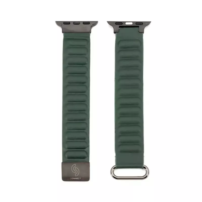 Connect Watch 42/44/45mm Premium PU Leather Magnetic Loop Strap Cedar Green