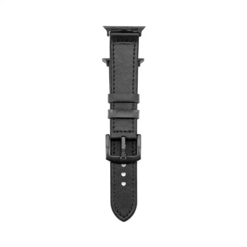 Connect Watch 38/40/41mm Silicone Patch Leather Watch Strap (132mm M/L) Black