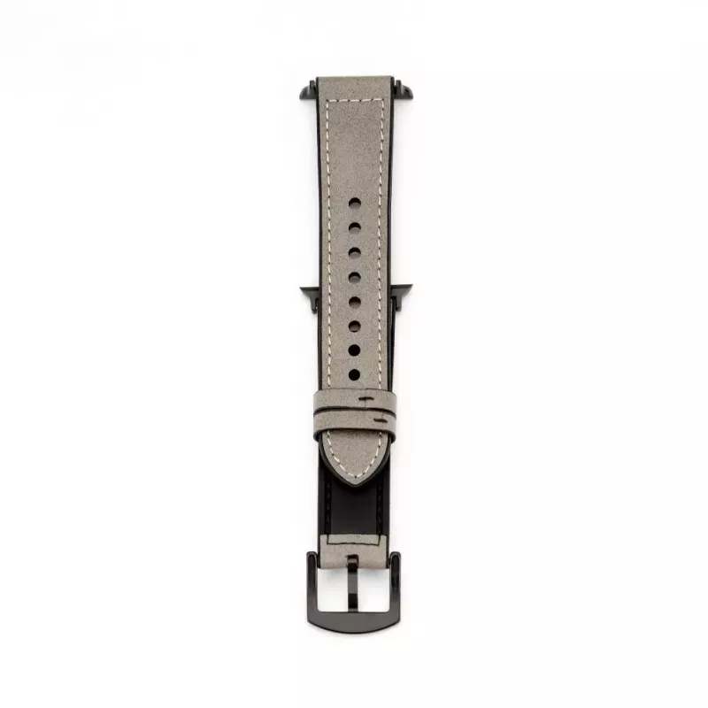 Connect Watch 38/40/41mm Silicone Patch Leather Watch Strap (132mm M/L) Silver