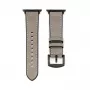Connect Watch 38/40/41mm Silicone Patch Leather Watch Strap (132mm M/L) Silver